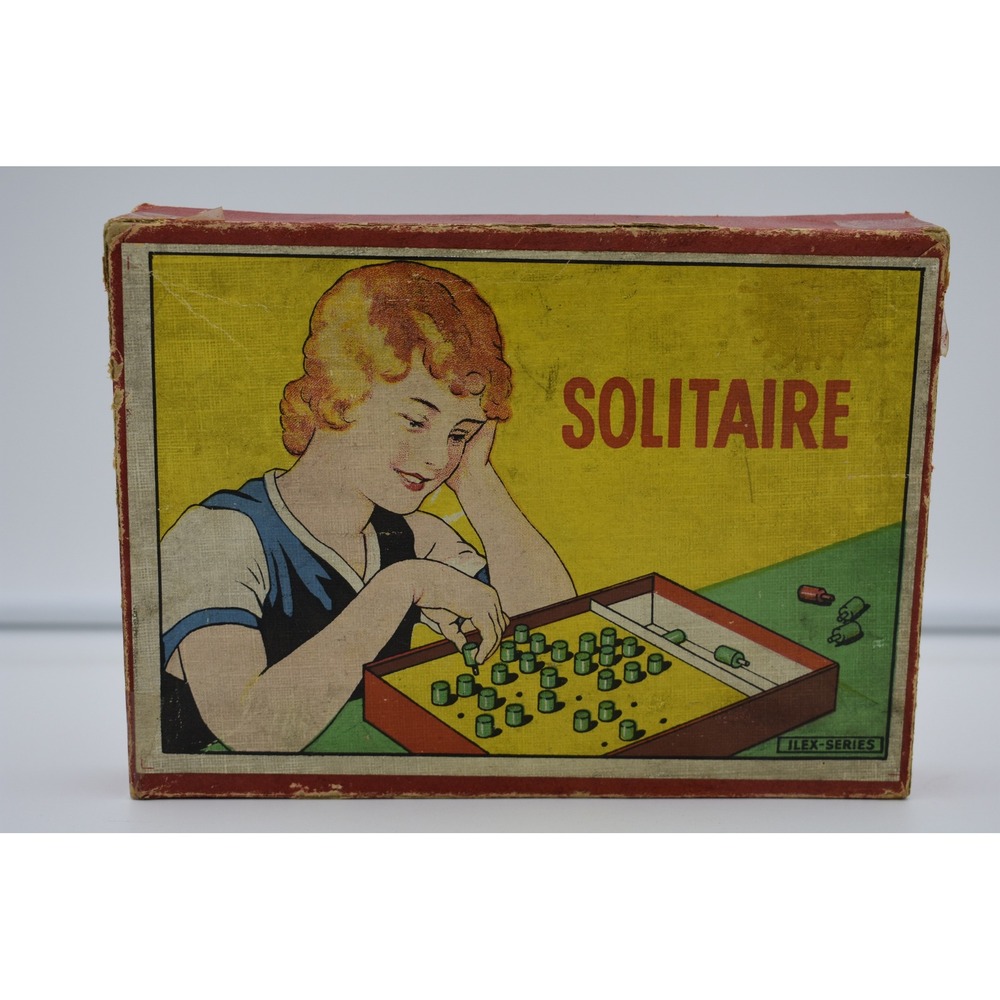 Antique Ilex Series Solitaire Peg Game Made in England in 1920's Boxed